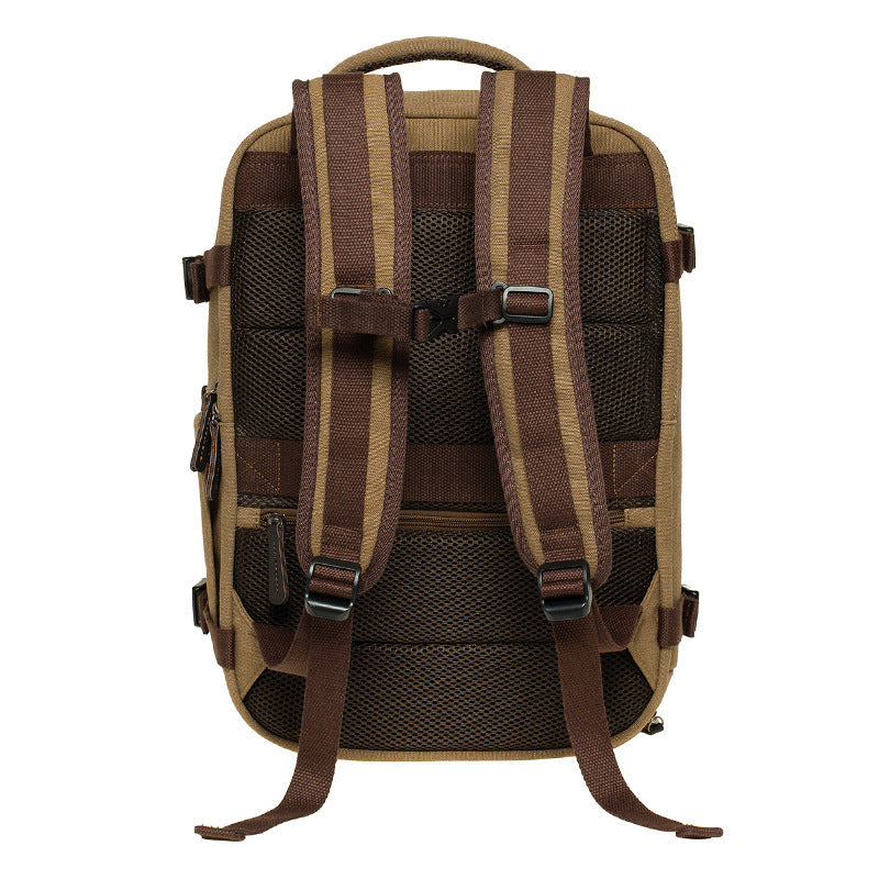 Vintage European-Style Canvas Backpack Large Capacity 15.6" Laptop Travel Rucksack Heavy-Duty Mountaineering Bag for Men & Women Retro Aesthetic School Bag for College & Outdoor