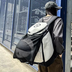 Water-Resistant Sports Basketball Backpack Large Capacity Athletic Daypack with Shoe Compartment Versatile Multi-Pocket Travel Bag Heavy-Duty Training Rucksack for Campus & Gym