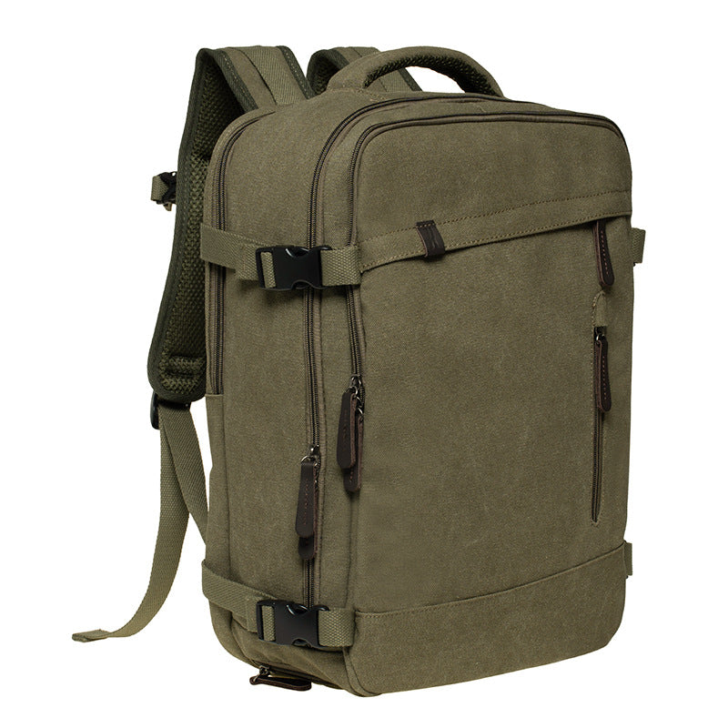 Vintage European-Style Canvas Backpack Large Capacity 15.6" Laptop Travel Rucksack Heavy-Duty Mountaineering Bag for Men & Women Retro Aesthetic School Bag for College & Outdoor