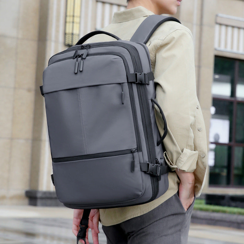 Premium Large-Capacity Business Backpack High-End Multi-Layer Commuter Bag 15.6" Laptop Professional Travel Rucksack Water-Resistant Solid Color Outdoor Daypack for Men