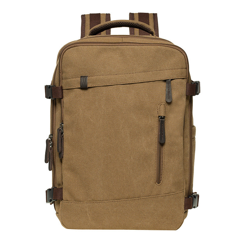 Vintage European-Style Canvas Backpack Large Capacity 15.6" Laptop Travel Rucksack Heavy-Duty Mountaineering Bag for Men & Women Retro Aesthetic School Bag for College & Outdoor